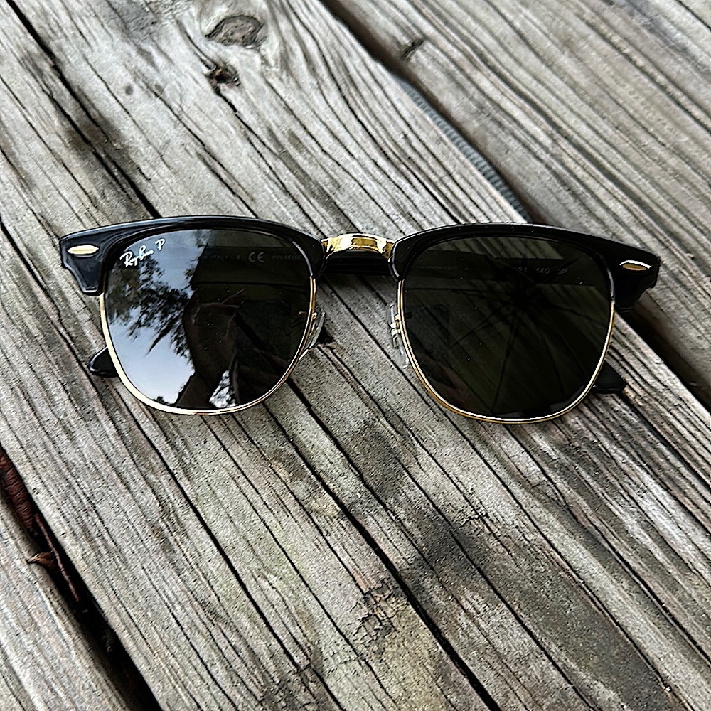 Ray-Ban Black and Gold Sunglasses